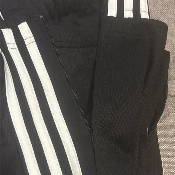 Adidas Black Joggers White 3 Stripe Size L Athletic Track Pants Classic - Picture 5 of 5